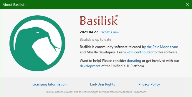 Basilisk браузер 2023.09.12