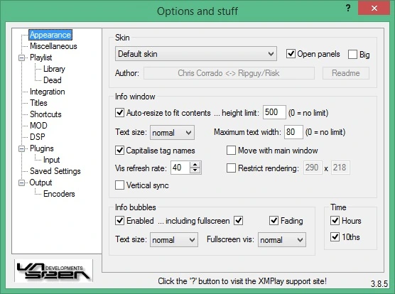 XMPlay 3.8.5