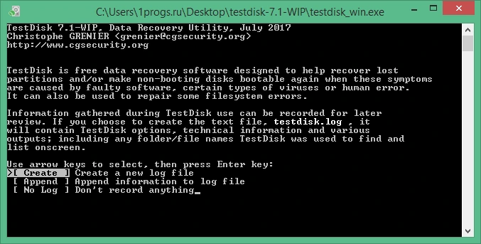 TestDisk 7.1 русская версия