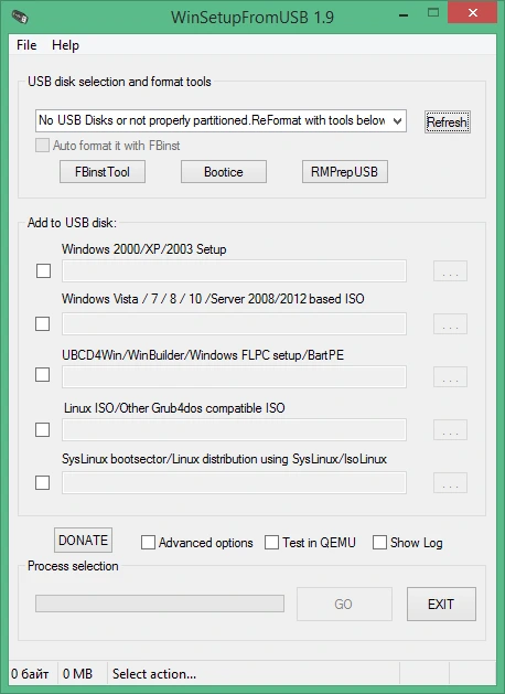 WinSetupFromUSB 1.10 на русском языке